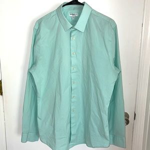 Express1MX Extra slim button down aqua colored dress shirt. Size XL 17-171/2.